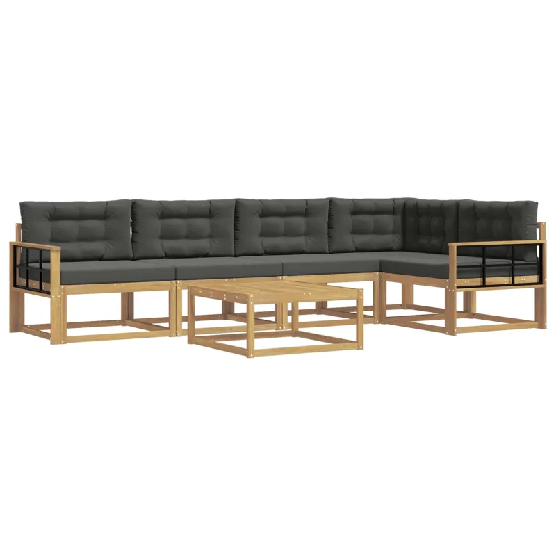 Lauko sofos komplektas 6 pcs Balta ir antracito 79 x 79 x 37 cm