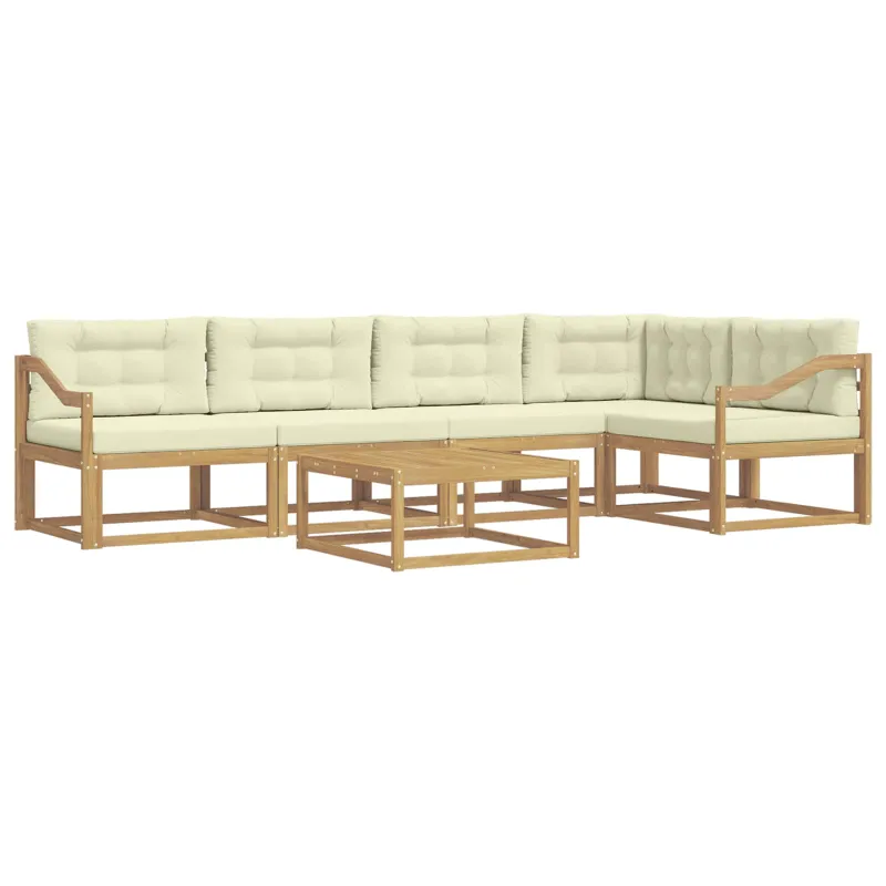 Lauko sofos komplektas 6 pcs Balta ir kreminė 79 x 79 x 37 cm