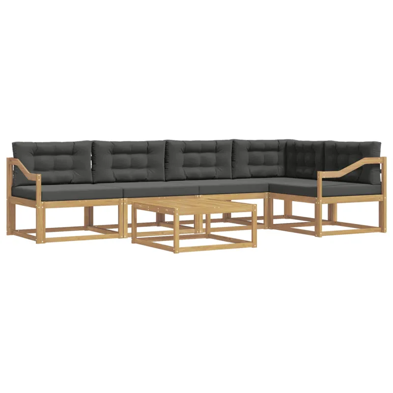 Lauko sofos komplektas 6 pcs Balta ir antracito 79 x 79 x 37 cm
