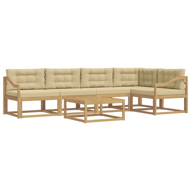 Lauko sofos komplektas 6 pcs Balta ir kreminė 79 x 79 x 37 cm