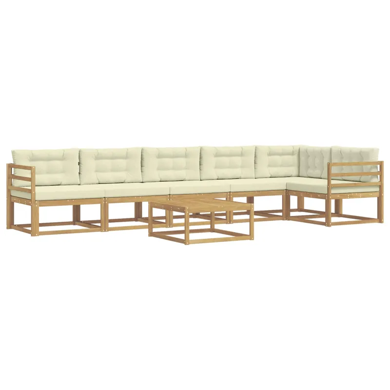 Lauko sofos komplektas 7 pcs Balta ir kreminė 79 x 79 x 37 cm