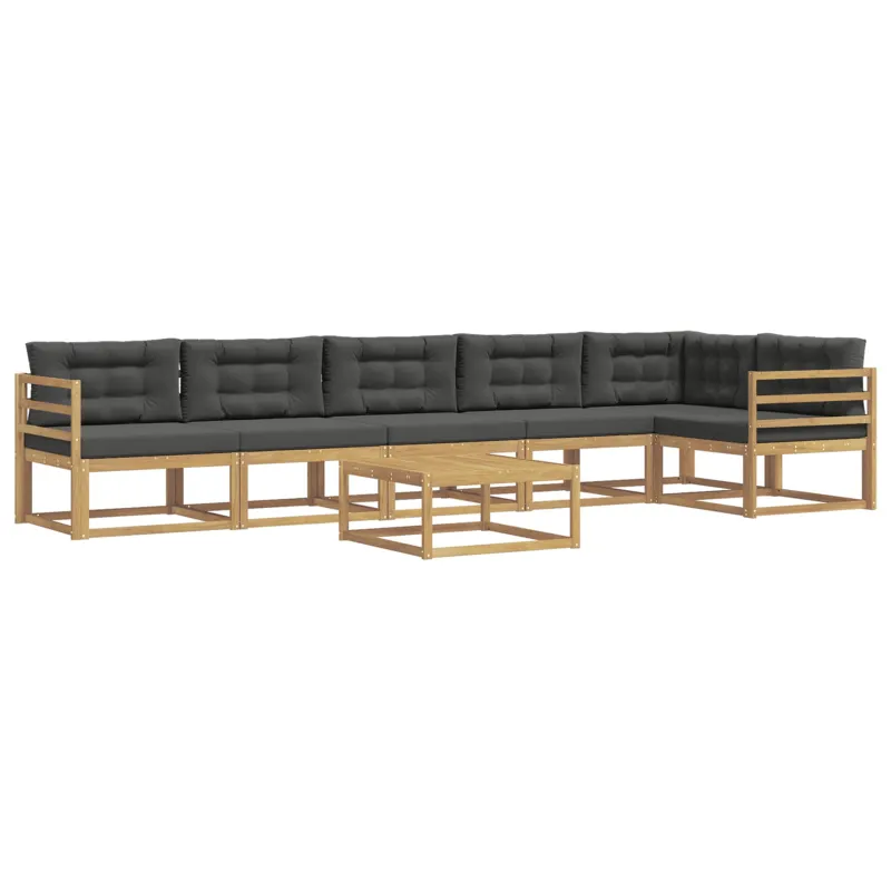 Lauko sofos komplektas 7 pcs Balta ir antracito 79 x 79 x 37 cm