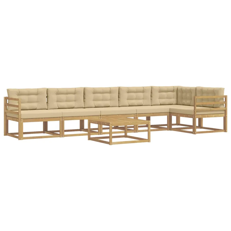Lauko sofos komplektas 7 pcs Balta ir kreminė 79 x 79 x 37 cm