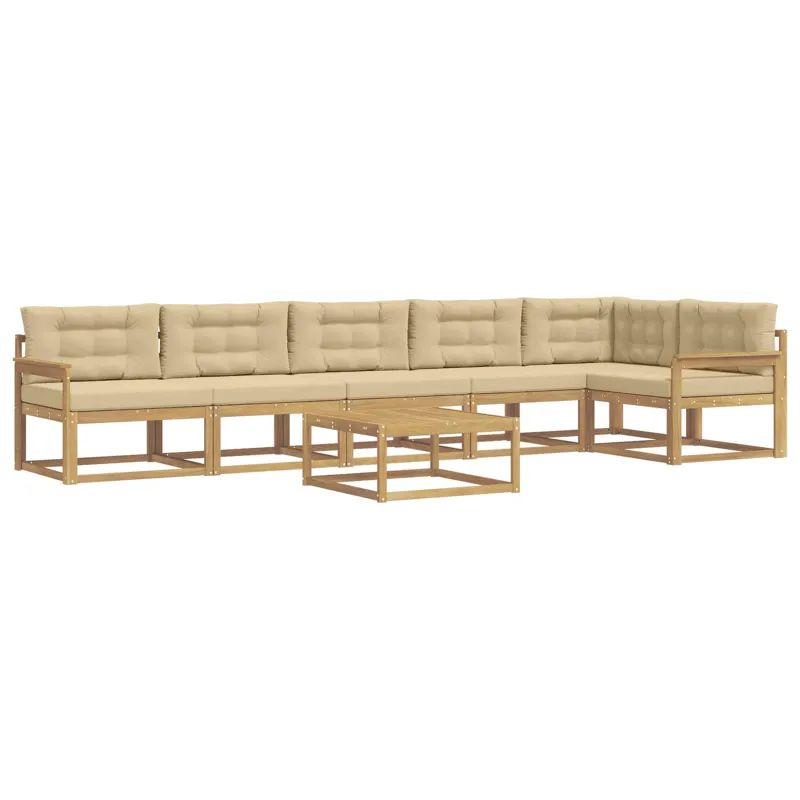 Lauko sofos komplektas 7 pcs Balta ir kreminė 79 x 79 x 37 cm