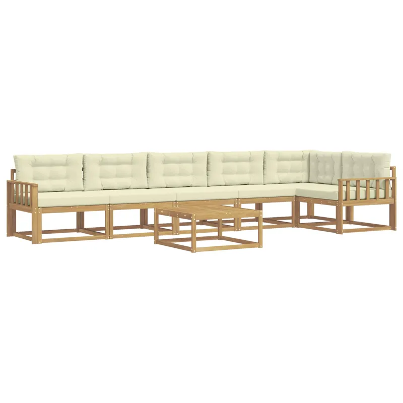 Lauko sofos komplektas 7 pcs Balta ir kreminė 79 x 79 x 37 cm