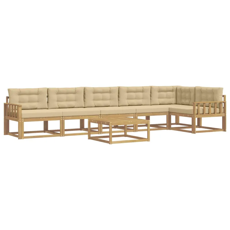 Lauko sofos komplektas 7 pcs Balta ir kreminė 79 x 79 x 37 cm