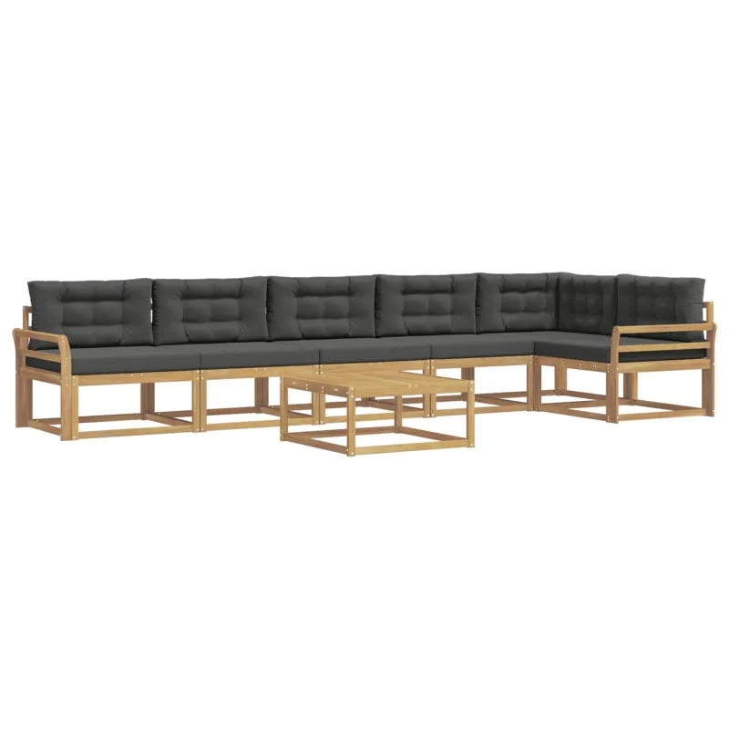 Lauko sofos komplektas 7 pcs Balta ir antracito 79 x 79 x 37 cm