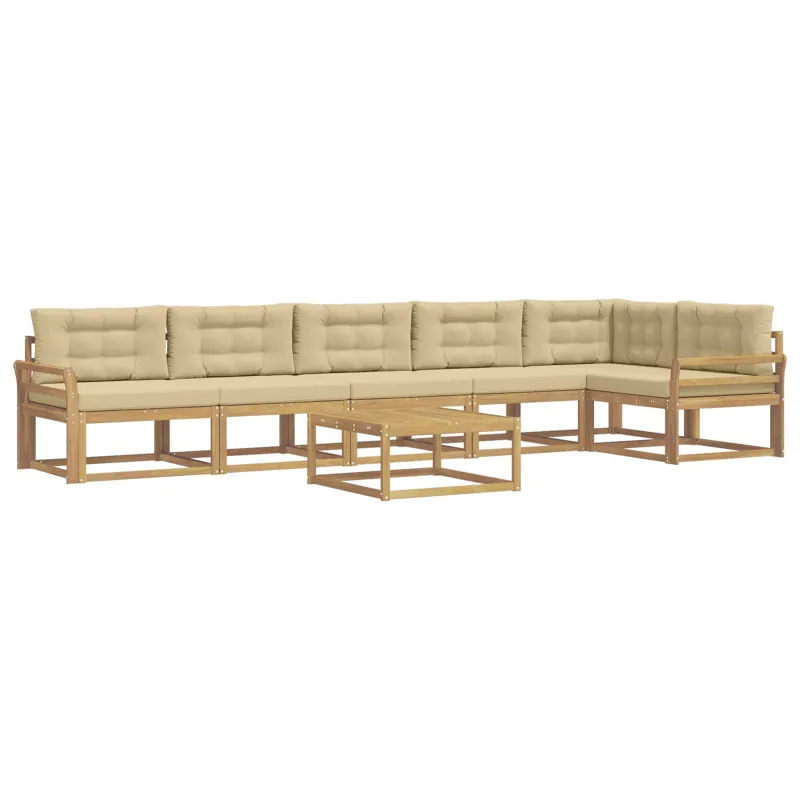 Lauko sofos komplektas 7 pcs Balta ir kreminė 79 x 79 x 37 cm