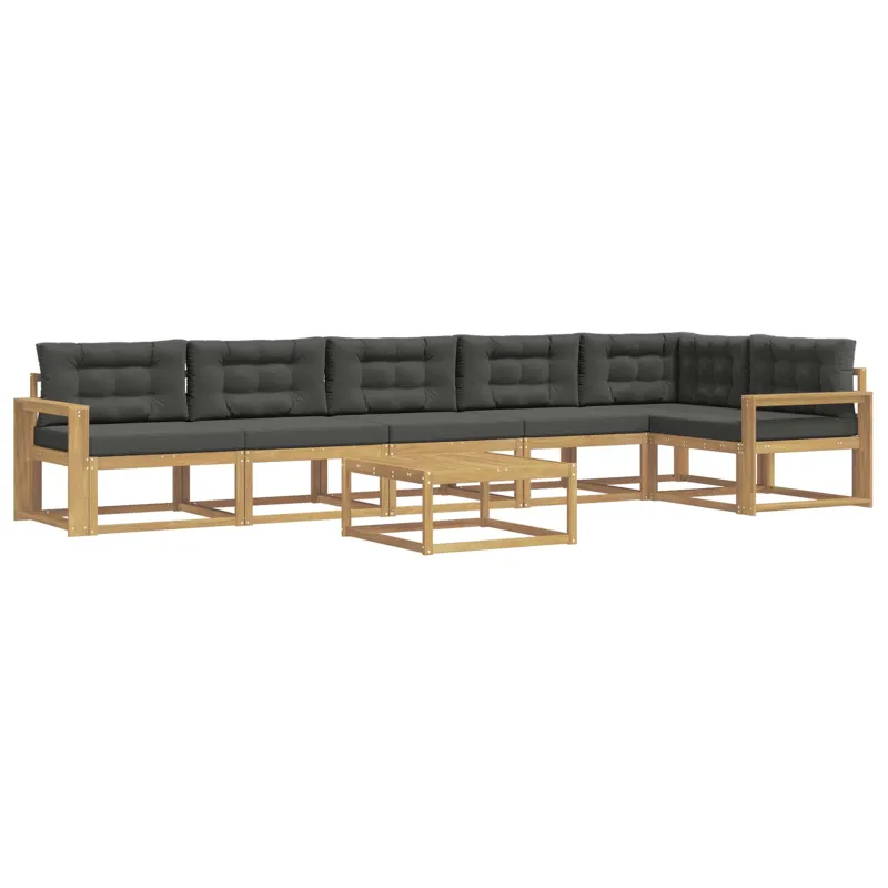 Lauko sofos komplektas 7 pcs Balta ir antracito 79 x 79 x 37 cm