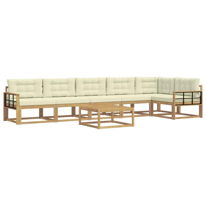 Lauko sofos komplektas 7 pcs Balta ir kreminė 79 x 79 x 37 cm