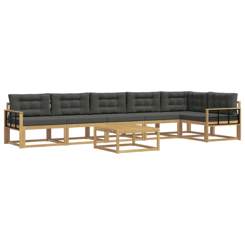 Lauko sofos komplektas 7 pcs Balta ir antracito 79 x 79 x 37 cm