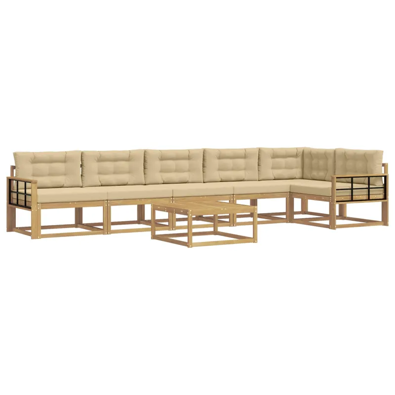 Lauko sofos komplektas 7 pcs Balta ir kreminė 79 x 79 x 37 cm