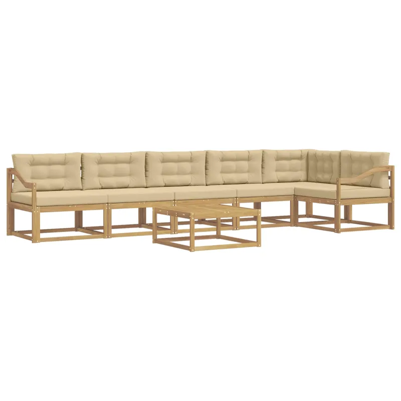Lauko sofos komplektas 7 pcs Balta ir kreminė 79 x 79 x 37 cm