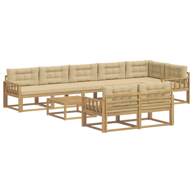 Lauko sofos komplektas 9 pcs Balta ir kreminė 79 x 79 x 37 cm