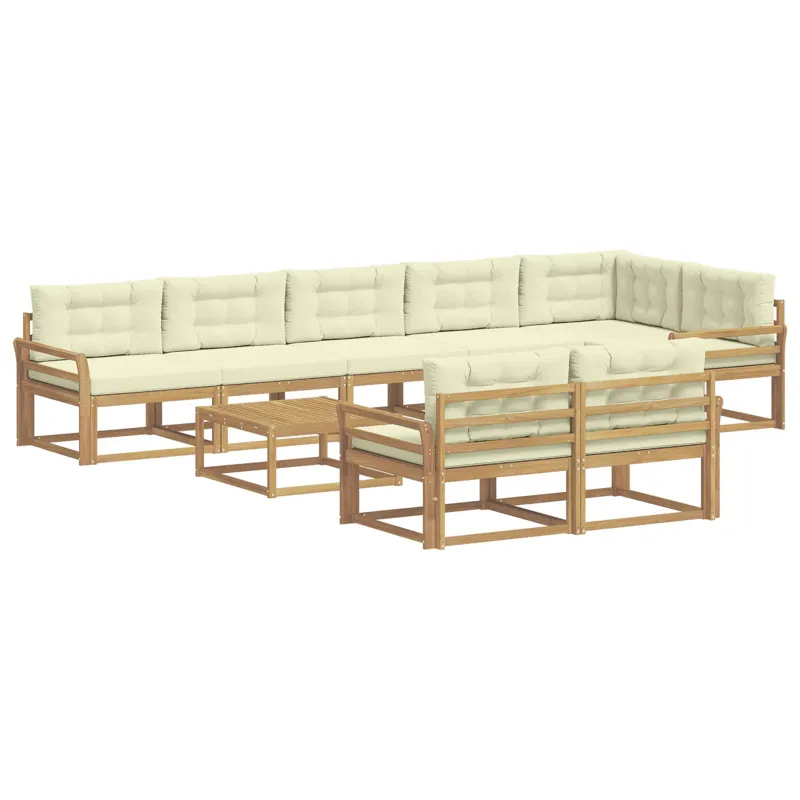 Lauko sofos komplektas 9 pcs Balta ir kreminė 79 x 79 x 37 cm