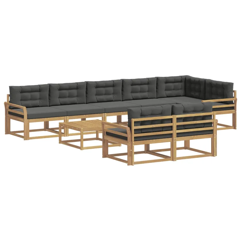 Lauko sofos komplektas 9 pcs Balta ir antracito 79 x 79 x 37 cm