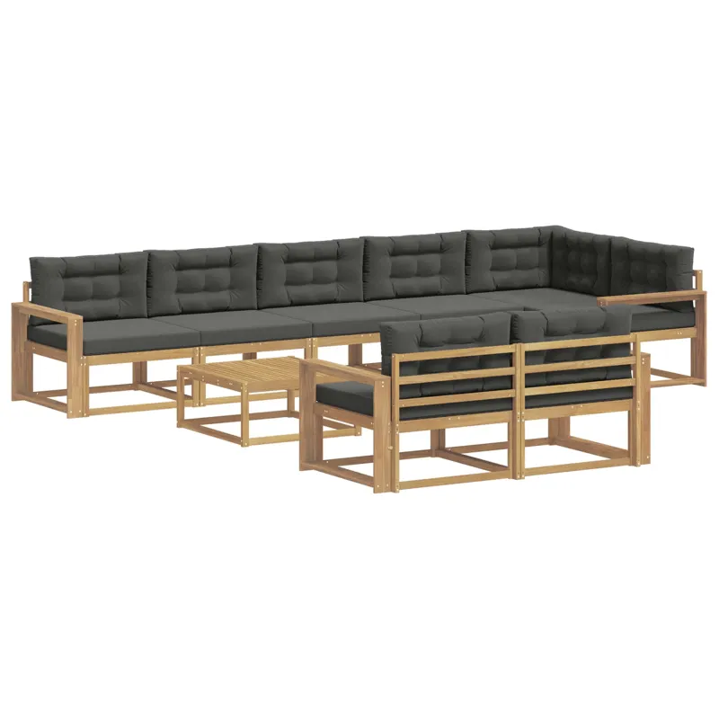 Lauko sofos komplektas 9 pcs Balta ir antracito 79 x 79 x 37 cm