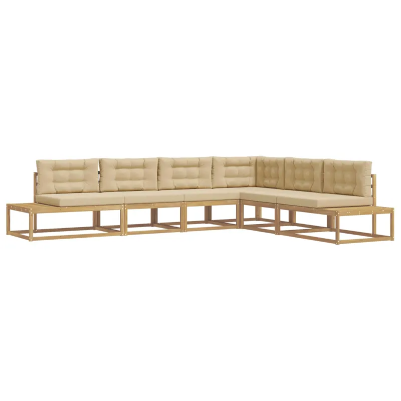 Lauko sofos komplektas Balta 357 x 198,5 x 73 cm Poliesteris