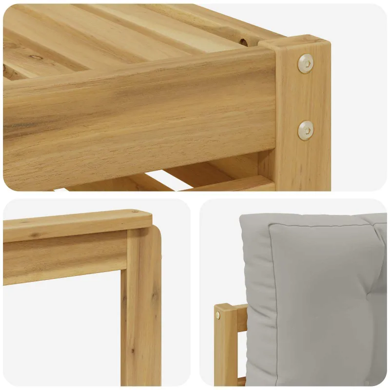 Lauko sofos komplektas su pagalve 7 pcs Balta ir šviesiai pilka