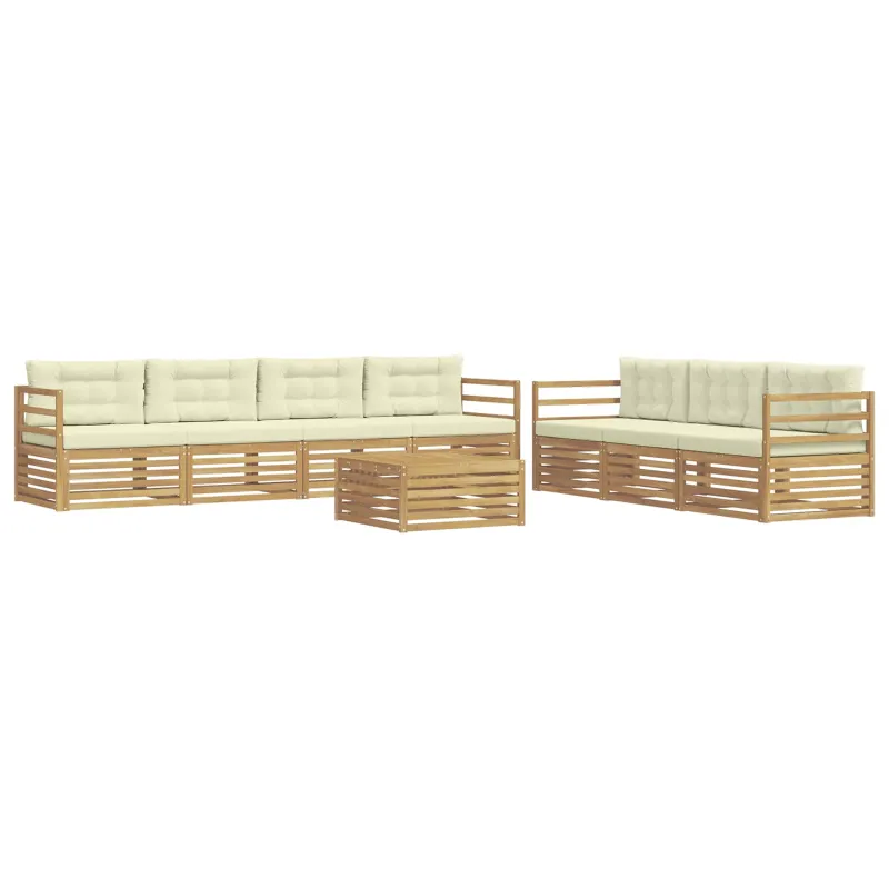 Lauko sofos komplektas 8 pcs Balta ir kreminė 79 x 79 x 37 cm
