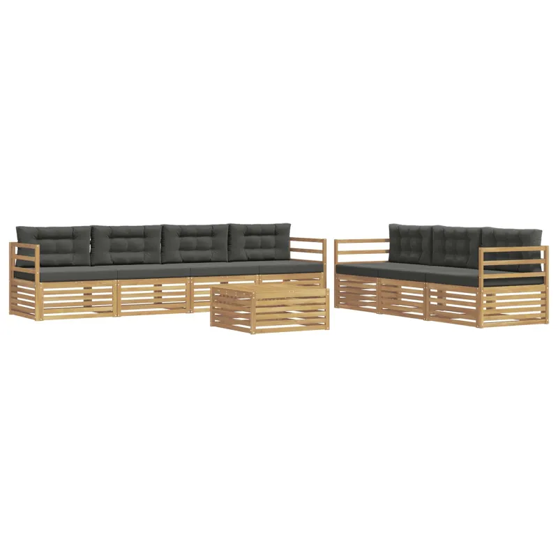 Lauko sofos komplektas 8 pcs Balta ir antracito 79 x 79 x 37 cm