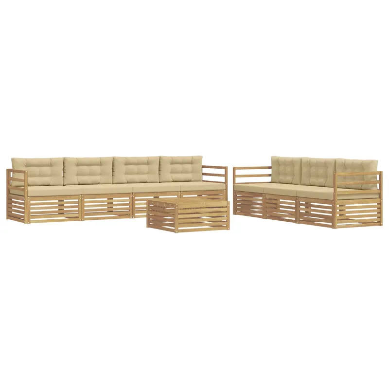 Lauko sofos komplektas 8 pcs Balta ir kreminė 79 x 79 x 37 cm