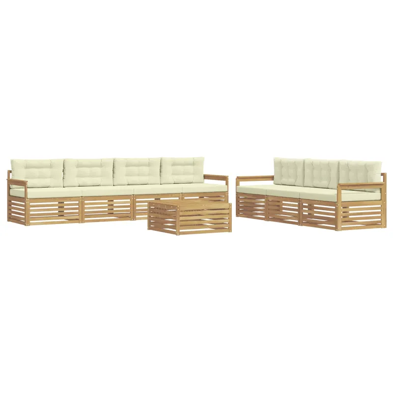 Lauko sofos komplektas 8 pcs Balta ir kreminė 79 x 79 x 37 cm