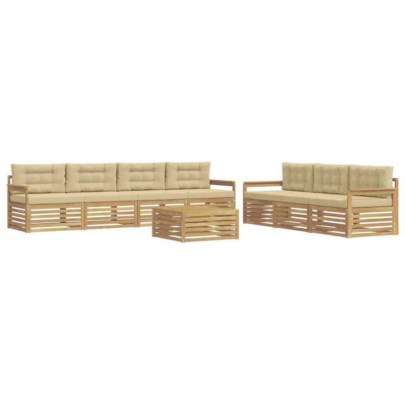 Lauko sofos komplektas 8 pcs Balta ir kreminė 79 x 79 x 37 cm