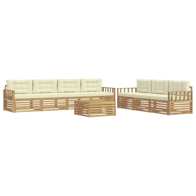 Lauko sofos komplektas 8 pcs Balta ir kreminė 79 x 79 x 37 cm
