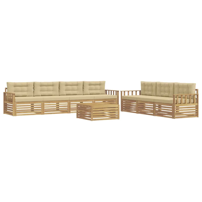 Lauko sofos komplektas 8 pcs Balta ir kreminė 79 x 79 x 37 cm