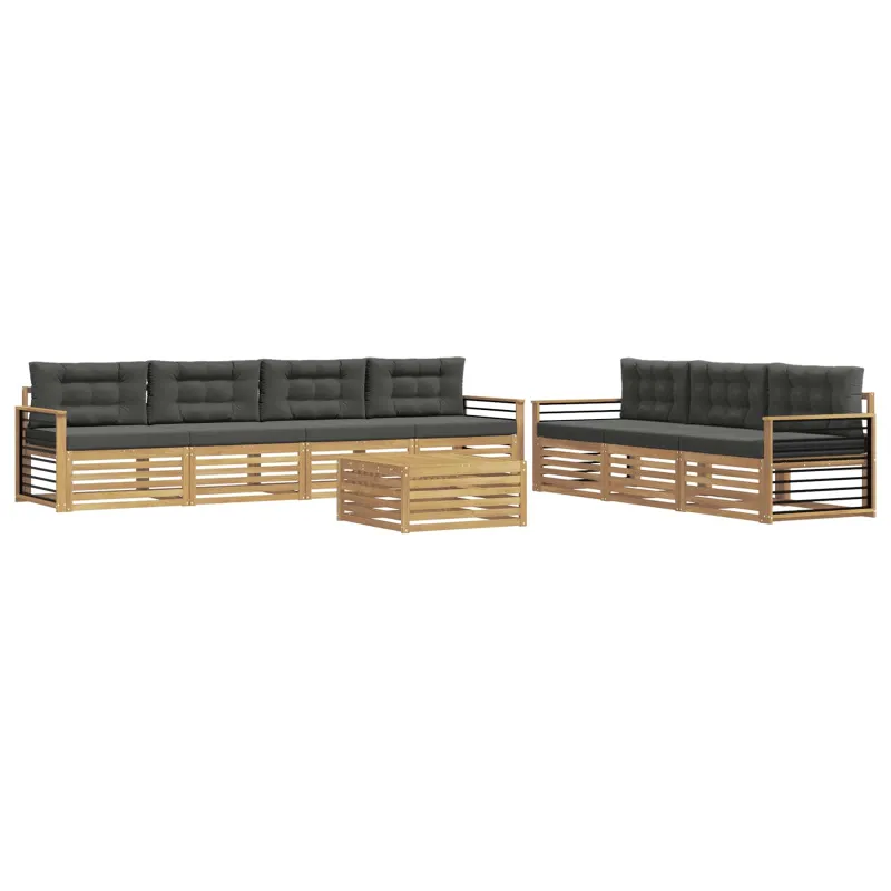 Lauko sofos komplektas 8 pcs Balta ir antracito 79 x 79 x 37 cm