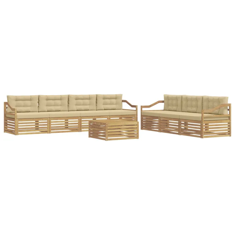 Lauko sofos komplektas 8 pcs Balta ir kreminė 79 x 79 x 37 cm