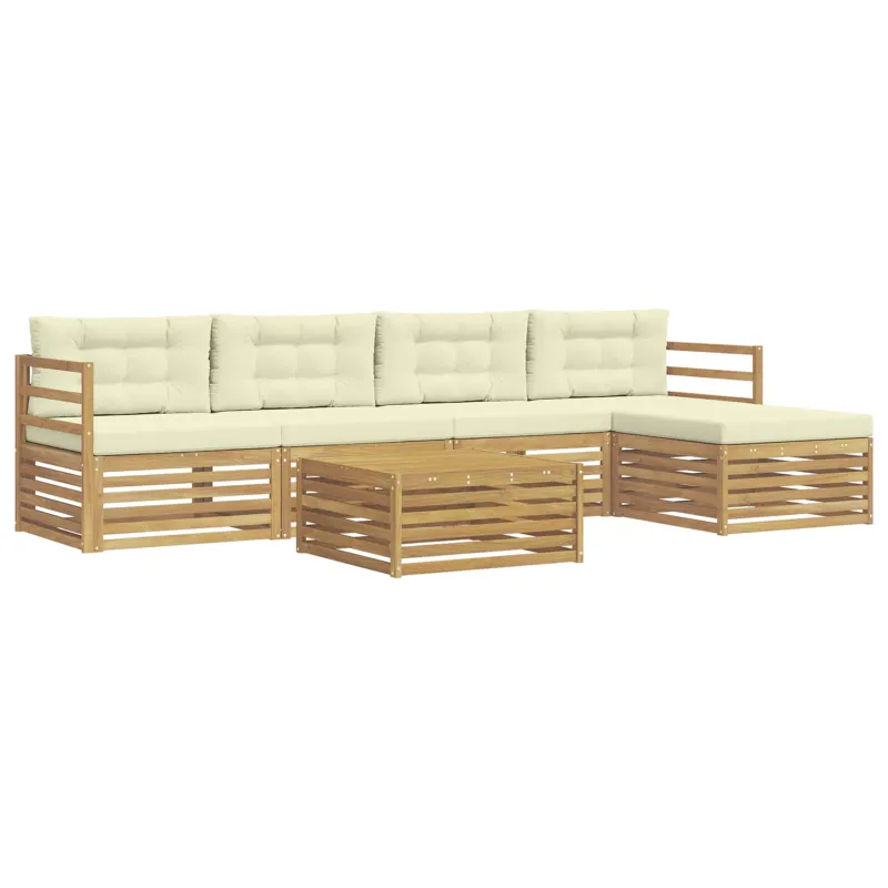 Lauko sofos komplektas 6 pcs Balta ir kreminė 79 x 79 x 37 cm