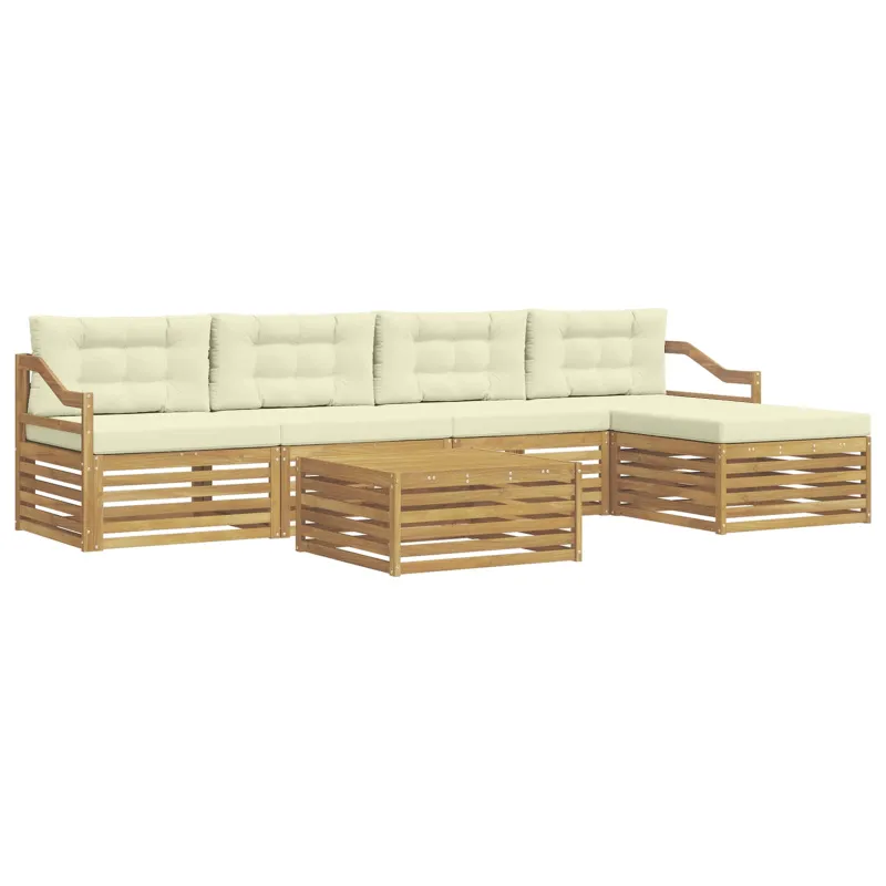 Lauko sofos komplektas 6 pcs Balta ir kreminė 79 x 79 x 37 cm