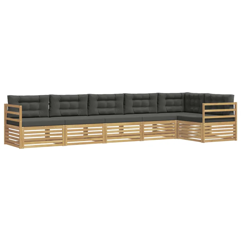 Lauko sofos komplektas 6 pcs Balta ir antracito