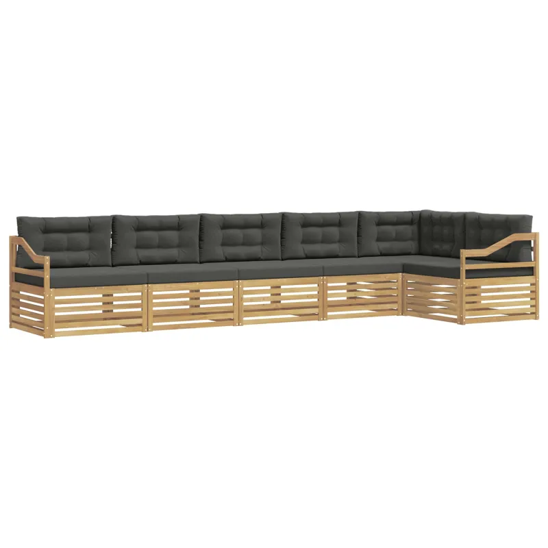 Lauko sofos komplektas 6 pcs Balta ir antracito