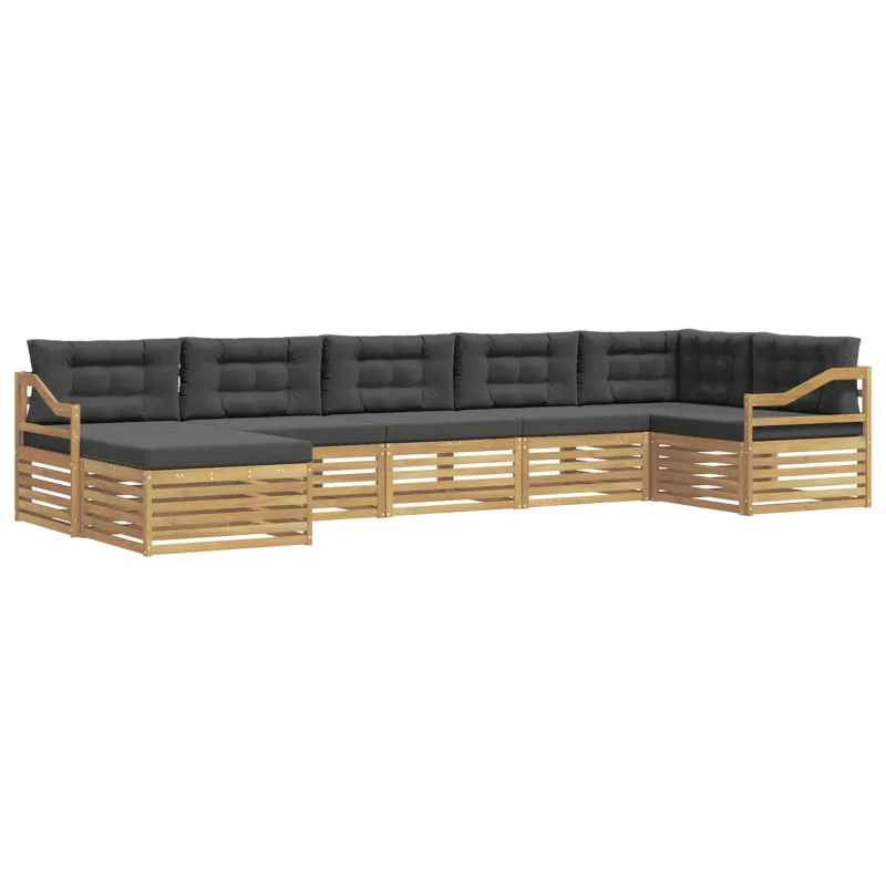 Lauko sofos komplektas su pagalve 7 pcs Balta ir antracito