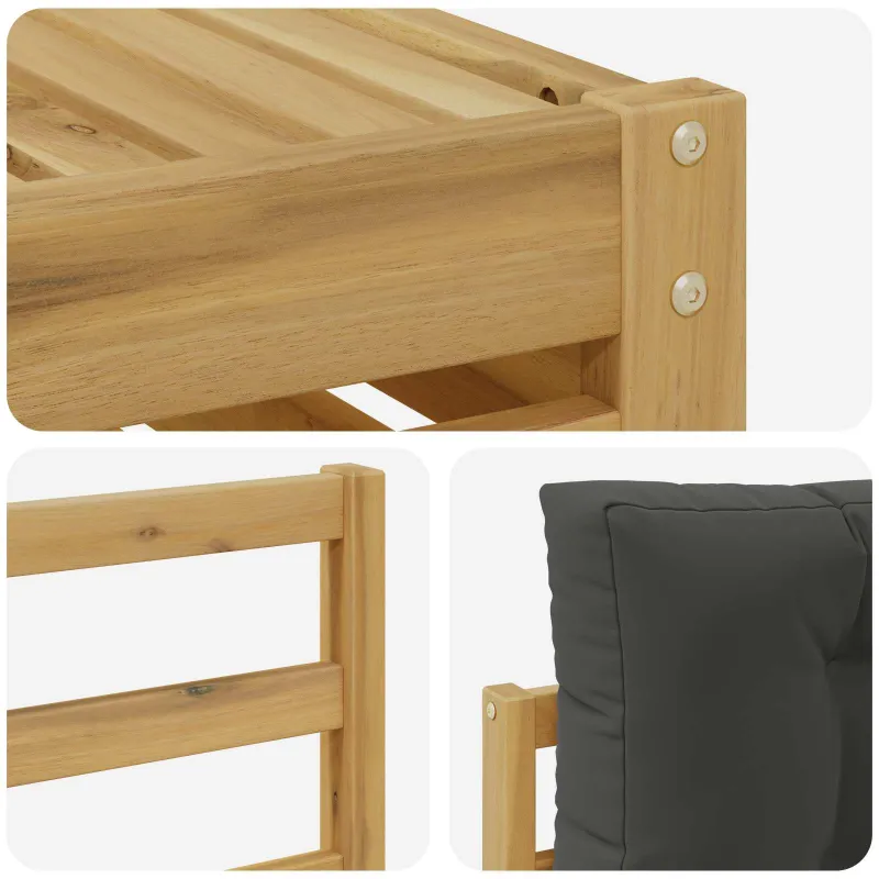 Lauko sofos komplektas 6 pcs Balta ir antracito