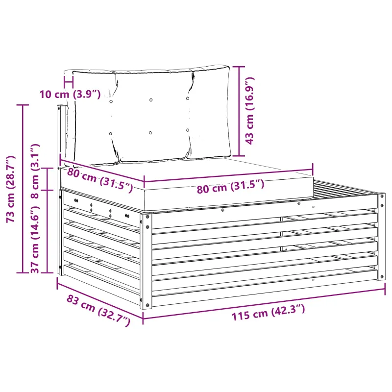 Lauko sofos komplektas Balta 230,5 x 83 x 73 cm Poliesteris