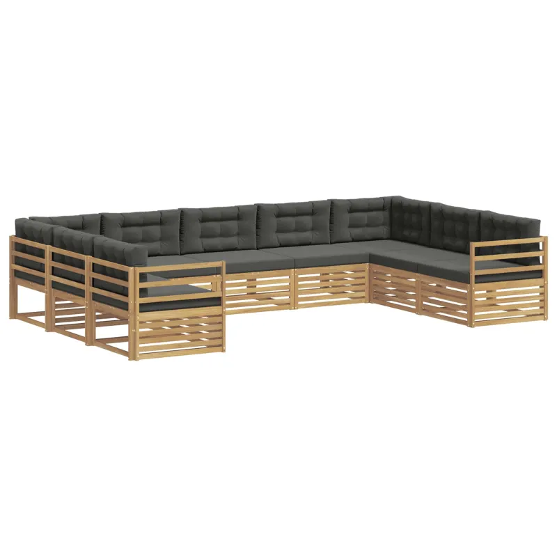 Lauko sofos komplektas 9 pcs Balta ir antracito