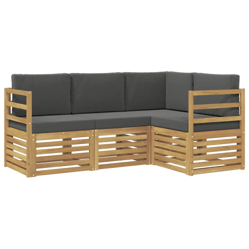Sofų komplektai 4 pcs Balta ir antracito 185,5 x 126,5 x 73 cm