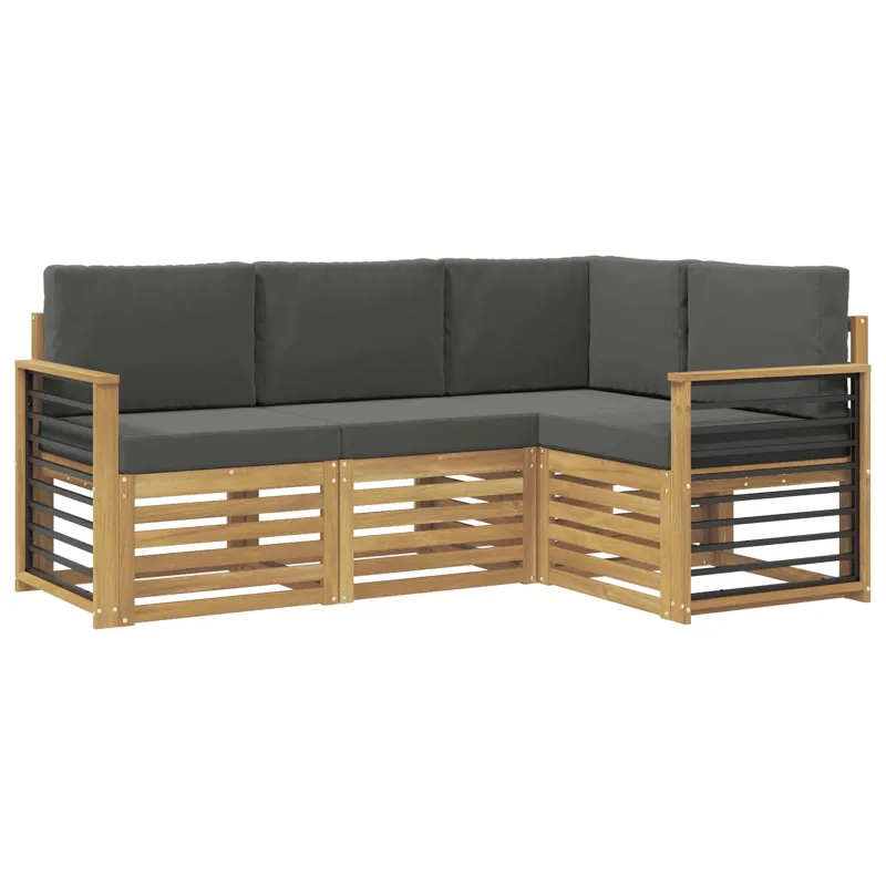 Sofų komplektai 4 pcs Balta ir antracito 187,5 x 128,5 x 73 cm