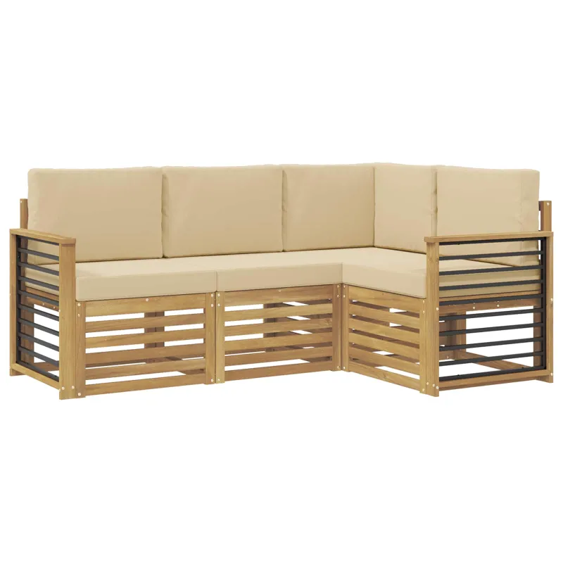 Sofų komplektai 4 pcs Balta ir kreminė 187,5 x 128,5 x 73 cm
