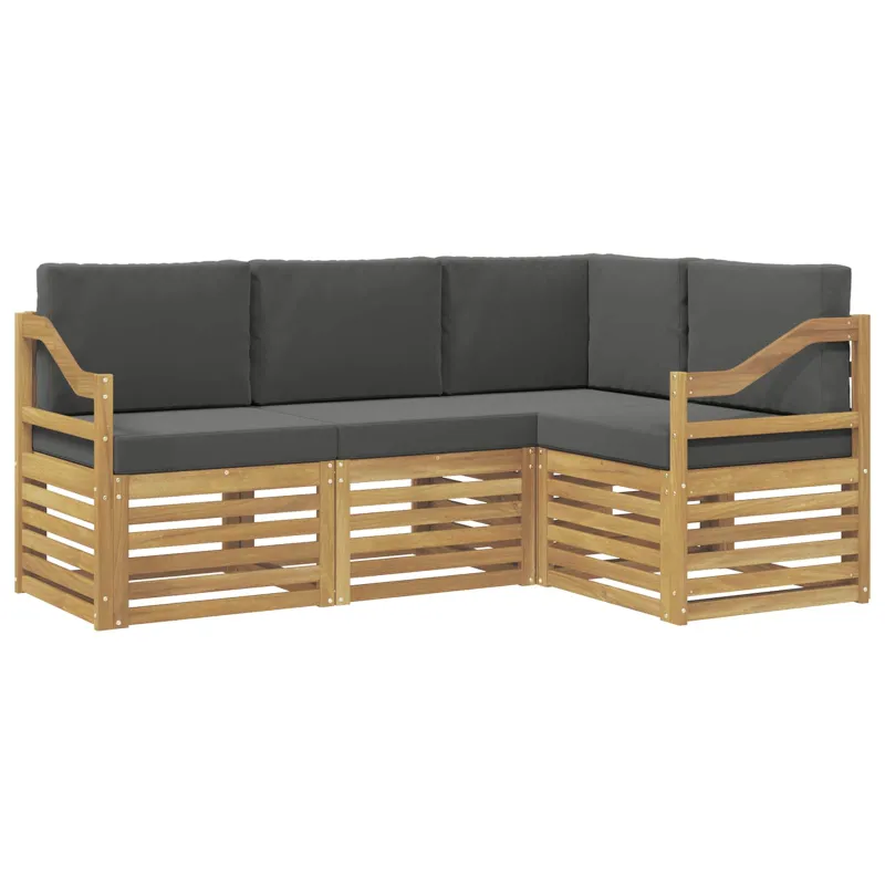 Sofų komplektai 4 pcs Balta ir antracito 185,5 x 126,5 x 73 cm