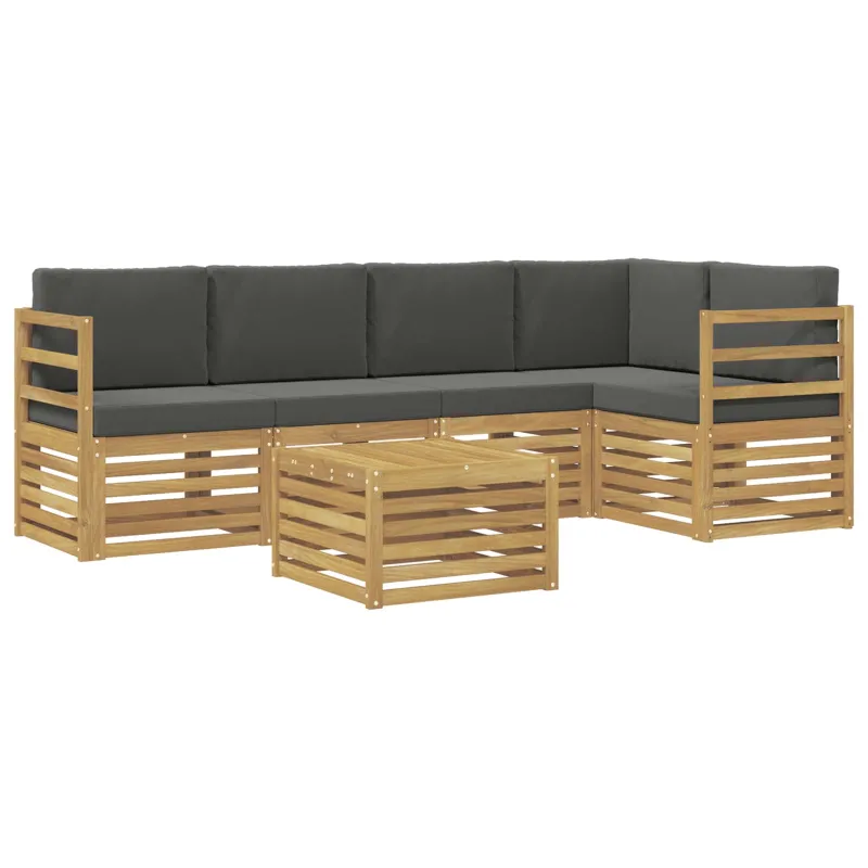 Lauko sofos komplektas 6 pcs Balta ir antracito 59 x 59 x 37 cm