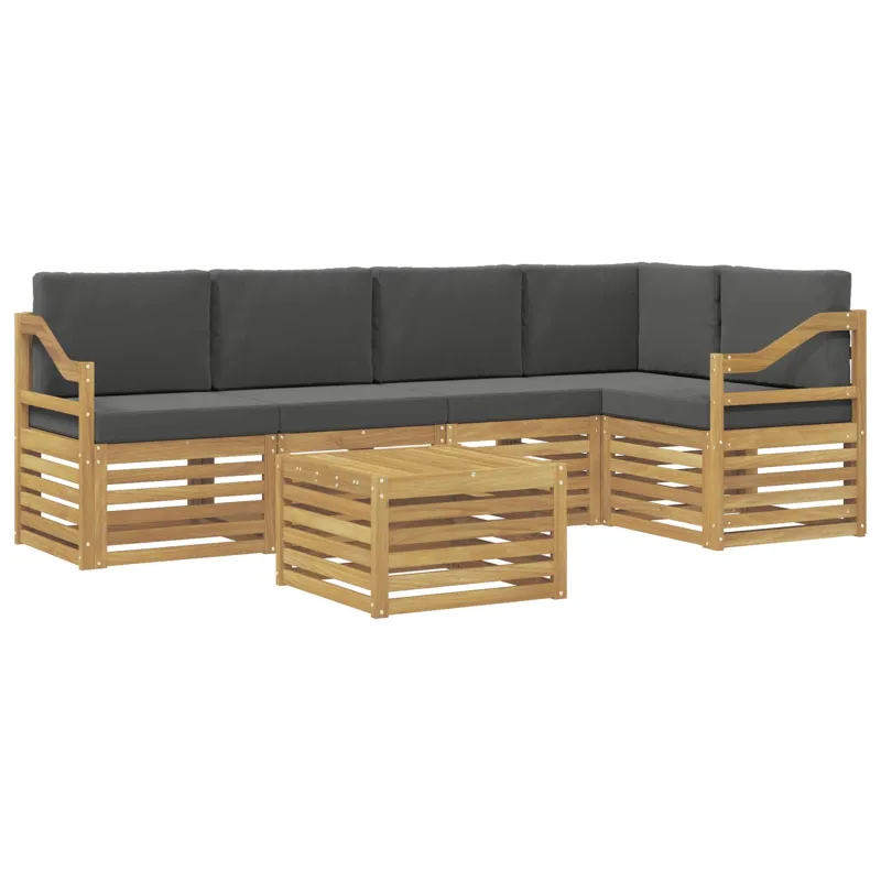 Lauko sofos komplektas 6 pcs Balta ir antracito 59 x 59 x 37 cm