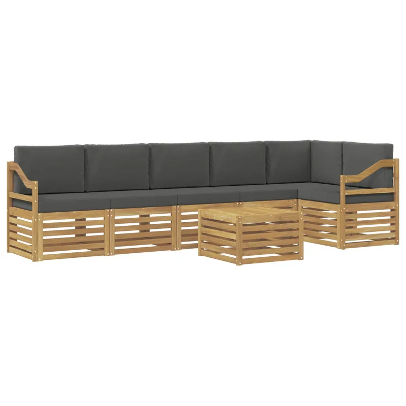 Lauko sofos komplektas 7 pcs Balta ir antracito 59 x 59 x 37 cm