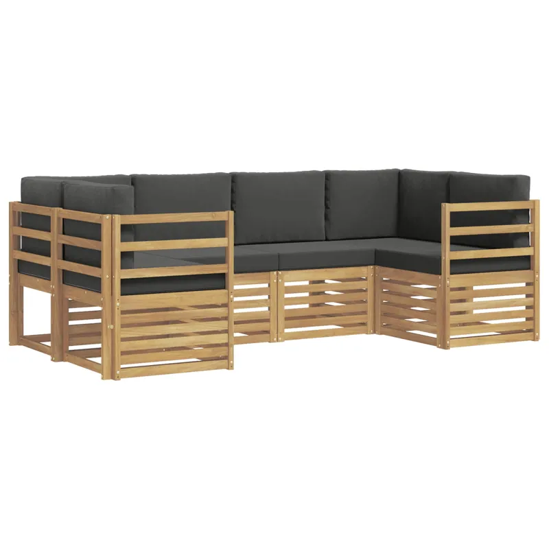 Sekcijos sofų komplektas 6 pcs Balta ir antracito