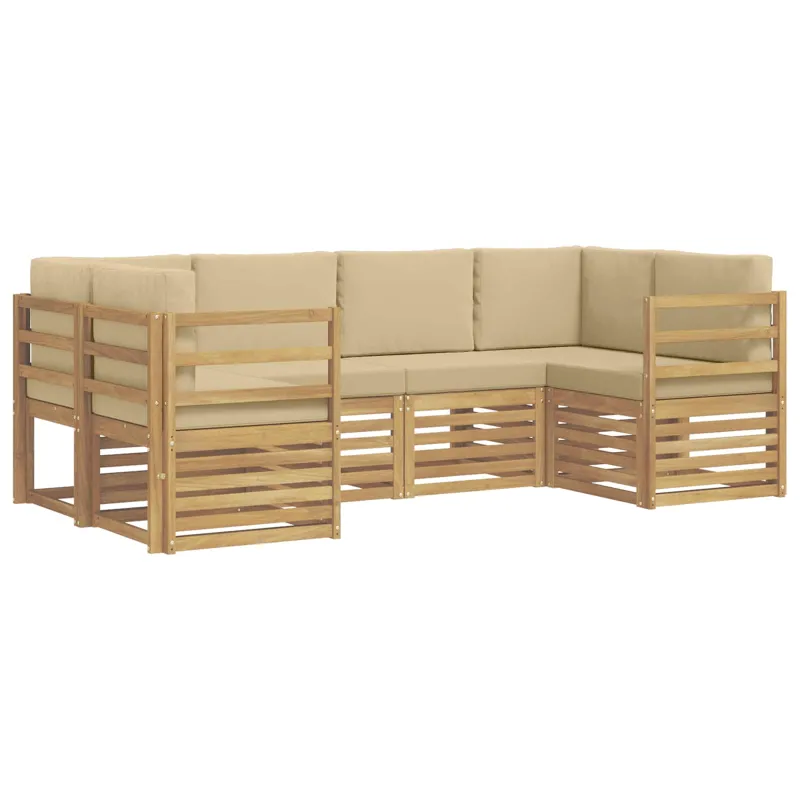 Sekcijos sofų komplektas 6 pcs Balta ir kreminė