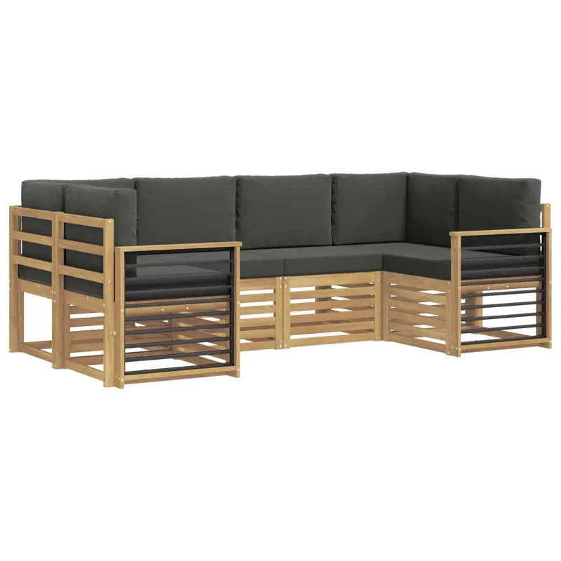Sekcijos sofų komplektas 6 pcs Balta ir antracito